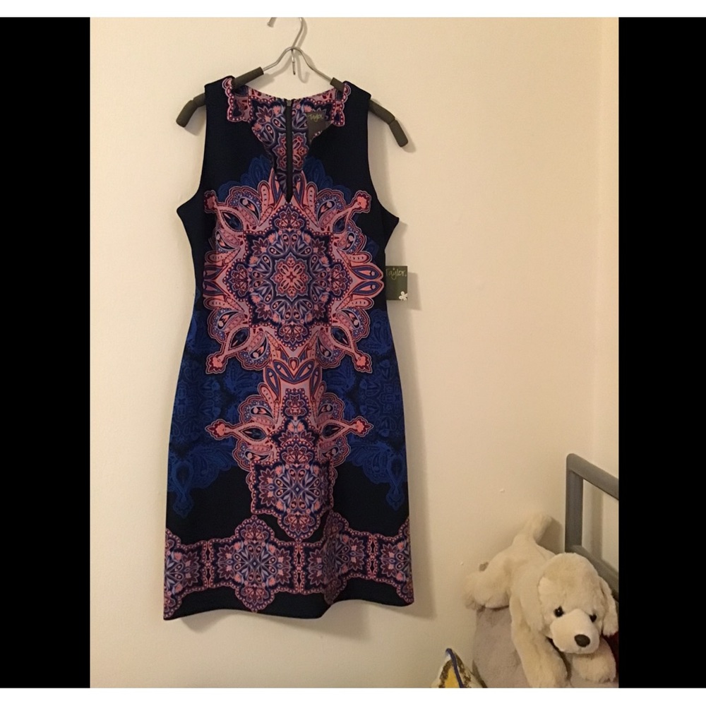 Taylor Embroidery Print Shift Dress Size 2